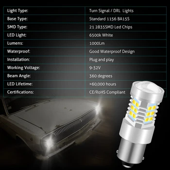 2 buc Canbus 1156 ba15s P21W Bec LED Lampa pentru Skoda Octavia Superb 2 FL A5 2009 2011 2012 2013 DRL Lumini de Zi de Funcționare Alb