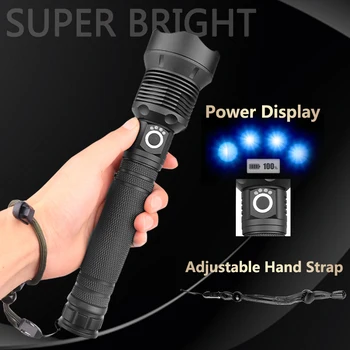 XHP70 40W Lanterna LED-uri Lanterna USB Lanterna Reincarcabila cu zoom Tactice de apărare flashligh Pentru vanatoare Camping