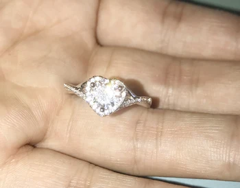 YANHUI Romantic Inima Inele pentru Femei Argint 925 Nunta Nupțial Bijuterii 2CT Rotund Zirconia Inel cu Diamant Accesorii