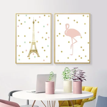Scrisoare Citat De Artă Poster Mare Vis Puțin De Un Roz De Aur Paris Panza Pictura Grădinițe De Copii Fata De Copil De Cameră Decor Ilustrații