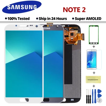 Super AMOLED de Înlocuire Telefon pentru Samsung Galaxy Nota 2 N7100 N7105 Display LCD Touch Screen Digitizer Asamblare