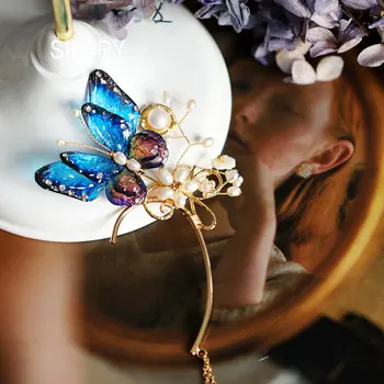 SINZRY trendy bijuterii perle naturale de plante epoxidice meserii fluture canaf cu suport de vară exagerat cercel pentru femei