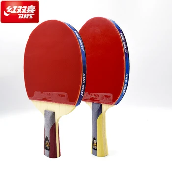 DHS Racheta de Tenis de Masă Set de 5 Stele Profesionale Jocul Ping Pong cu Zbaturi Mâner Lung Mâner Scurt cu Cazul +2 Minge