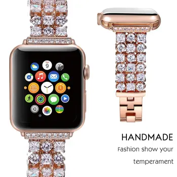 De lux Bijuterii cu Diamante Curea Pentru Apple Watch Band 42mm 38mm Bling Oțel Inoxidabil Brățară de Metal Pentru iWatch 6 banda 40mm 44mm SE