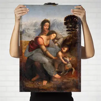 Home Decor Panza de Arta de Imprimare Imagini de Perete Poster de Imprimare Panza Picturi Italia, Leonardo Da Vinci, Fecioara și Copilul de 4