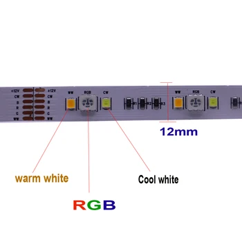 5M RGBCCT 90led/m banda led 5050 RGB+2835 Alb / Alb Cald +2.4 G RF RGBWC controller+ 12v 6A putere