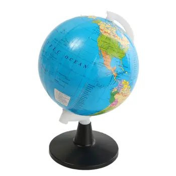 8.5 cm din Plastic Mini Glob Atlas Harta Cu Suport Rotativ Geografie Montessori Jucarii Educative Pentru Copilul Copil Cadou În engleză