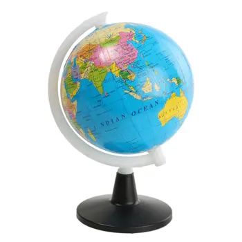 8.5 cm din Plastic Mini Glob Atlas Harta Cu Suport Rotativ Geografie Montessori Jucarii Educative Pentru Copilul Copil Cadou În engleză