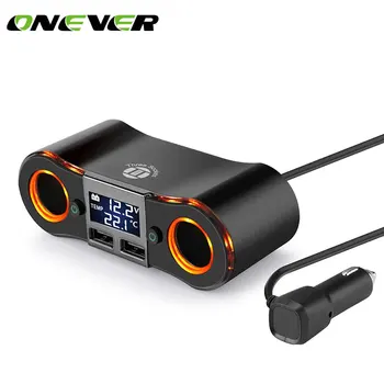 Onever 3.5 Un Dual Porturi USB Încărcător Auto cu 2 port Bricheta Auto Prize 80W Putere Sprijin Afișaj LED Tensiune de Curent