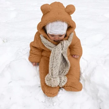 Urs Drăguț Tip De Haine Pentru Copii Animale Copilul Nou-Născut Romper Moale-O Singură Bucată Pentru Sugari Îmbrăcăminte Pentru Copii Tinuta Băieți Fete Costum Cu Gluga