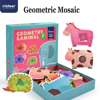 Mideer Joc de Puzzle Baby Puzzle Copii Jucarii din Lemn 2-4Y Cadoul Joc Educativ Geometrice Cognitive Interacțiune Jucarii