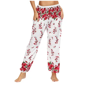 2021 Vara Pantaloni Casual pentru Femei de Moda 9 Culori Imprimate Digital cu Ridicata Boemia Stil Liber Elastic Talie pantaloni Lungi Pantaloni bufanți