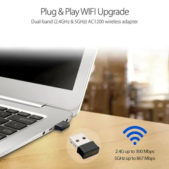 1200Mbps Mini USB WiFi Adaptor de Date de Mare Viteză Dual Band placa de Retea Pentru Windows si Pentru Linux Pentru sistemul de OPERARE