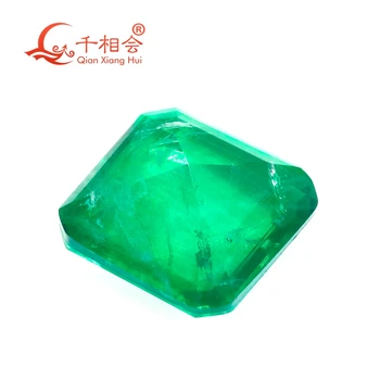 Forma patrata emeral d tăiat cristal natural adăuga sticlă de culoare verde și roșu culoare largi de piatră