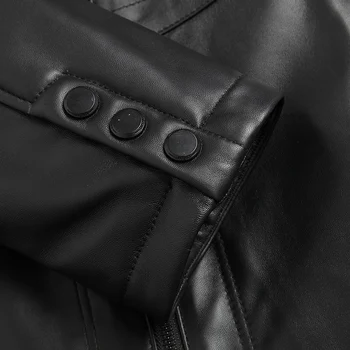 DK Nouă de Blană de Nurcă de Îmbrăcăminte pentru Bărbați de Iarnă Caldă Top Negru de Calitate Mediu-Lung din Piele Jachete de Blană de Moda, Haine de Blana