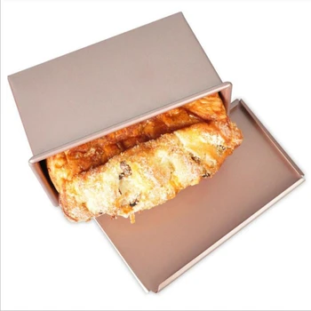 Bucată de Tablă w Acoperi Pâine Toast Mucegai Ondulat Tigaie pâine w capac 450g Aluat Non Stick de Aur Alluminum Aliaj