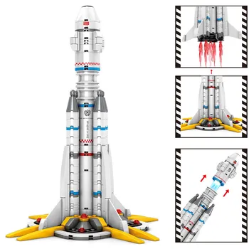 332Pcs Transportator Vehicul de Lansare a Astronauților Spațiu Rătăcind pe Pământ Technic Model de Rachetă Blocuri Seturi de Asamblare Jucarii Copii