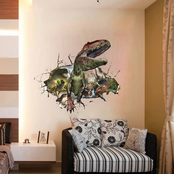 3D Jurassic Park Dinozaur Autocolante de Perete Copii Dormitor Living Vii de Perete Decalcomanii de Vinil PVC de artă Murală Postere