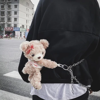 Amuzant Sling Bag Groază Întuneric Moda Bolnav Urs De Pluș Jucării Cross Body Bag