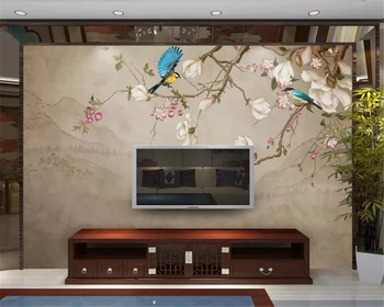 Beibehang tapet Personalizat murală HD Pasăre TV Magnolia fundal tapet de perete pictura papel de parede de hârtie de perete decor acasă