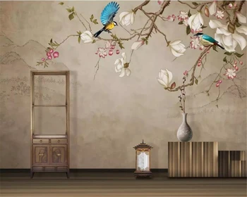 Beibehang tapet Personalizat murală HD Pasăre TV Magnolia fundal tapet de perete pictura papel de parede de hârtie de perete decor acasă