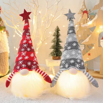 Craciun cu LED-uri Chip de Păpușă Decorare Stralucitoare gnomesPlush Papusa Ornament Decor Nordic Strălucire Pitic Bătrân Păpuși Xmas Decor