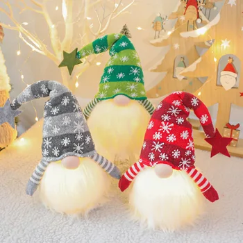 Craciun cu LED-uri Chip de Păpușă Decorare Stralucitoare gnomesPlush Papusa Ornament Decor Nordic Strălucire Pitic Bătrân Păpuși Xmas Decor