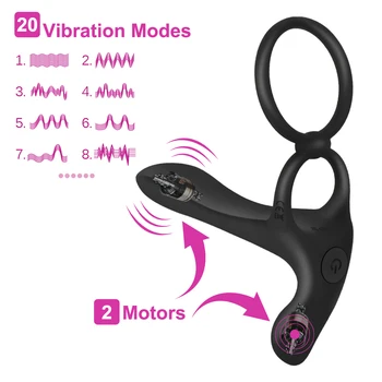 Adult Sex Toys 20 De Moduri De Ejaculare Întârziată Cockring G-Spot Vibrator Vagin Stimulator Clitoris Penis Inel Inel De Penis Pentru Cupluri
