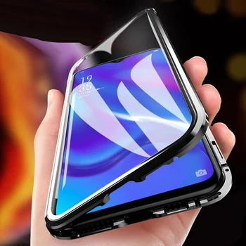 Pentru Samsung Galaxy A51 A11 A21 A41 A71 A81 A91 telefonul de pe capac caz Adsorbție Magnet Dublu de Sticlă Călită de Sticlă față-Verso caz