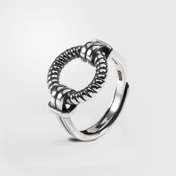 LouLeur 925 Sterling Silver Ring Inele de sex Feminin de Epocă Vechi Minimalist Inele Reglabile pentru Femei de Moda de Lux, Bijuterii de Argint