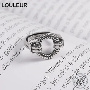 LouLeur 925 Sterling Silver Ring Inele de sex Feminin de Epocă Vechi Minimalist Inele Reglabile pentru Femei de Moda de Lux, Bijuterii de Argint