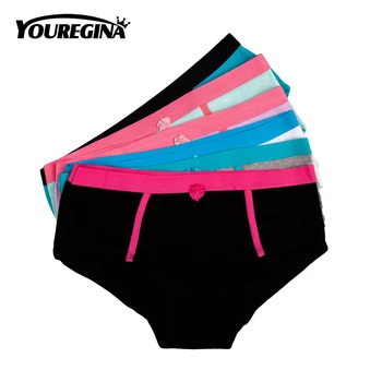 YOUREGINA Chiloți Boxer Femei Chilotei Sexy Femei Pantalon Lenjerie Boyshorts Transparent Bowknot Dungi de Imprimare 6pcs/lot M L XL