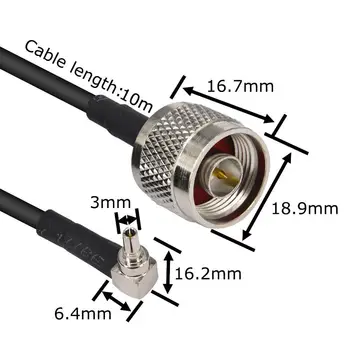 2m 5m 10m 15m 20m Cablu Coaxial RG58 N bărbat să CRC9 / TS9 de sex masculin conector RF Adaptor Cablu de 50ohm
