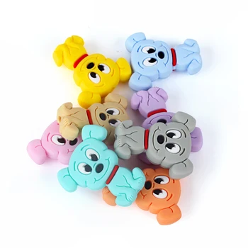 Să păstreze și să Crească 10buc Mini Câine de Desene animate Margele de Silicon de Calitate Alimentară Rozătoare Copil jucării Teether Șirag de mărgele DIY Dentiție Colier Pandantiv Produse pentru Copii