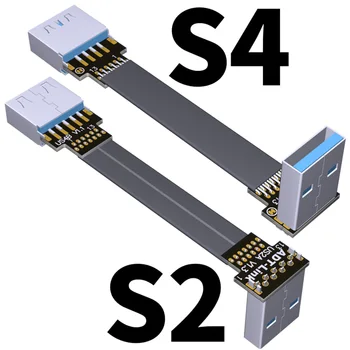 ADT USB3.0 Cablu USB de Tip a-USB a Male către Male Cablu de Extensie Unghi de 90 de grade în Sus/în Jos în Unghi/Cu Adaptor de Cablu de până la 10G/bps