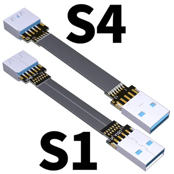 ADT USB3.0 Cablu USB de Tip a-USB a Male către Male Cablu de Extensie Unghi de 90 de grade în Sus/în Jos în Unghi/Cu Adaptor de Cablu de până la 10G/bps