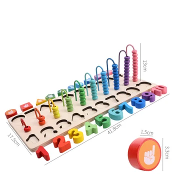 Din lemn Jucarii Montessori Multi-funcție Aritmetică Conta Rack Digital Forma de Potrivire Cunoaștere Jucării Educative Pentru Copii de Cadou