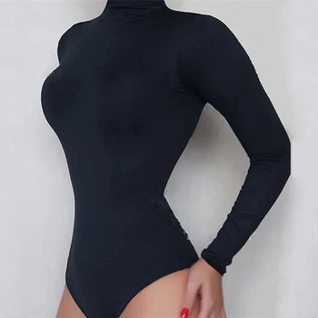 Guler Maneca Lunga Alb Solid Sexy Body Femei Negre Toamna Iarna Corpul De Sus Gri Casual Doamna Streetwear Bodysuits