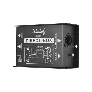 Muslady Singur Canal DI-Box Injecție Directă Casetă Audio Convertor de Semnal cu XLR, TRS Interfețe pentru Chitara Electrica Bass Live