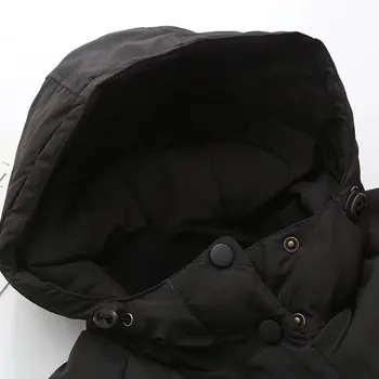 Coreea De Femei De Moda De Iarna Cu Gluga Hanorac Lung Paltoane Negre Cald Îngroșa Straturi De Îmbrăcăminte Exterioară Pentru Femei Paltoane Mozaic Cald