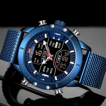 NAVIFORCE Mens Watch Top Brand de Lux Barbati Sport Analog Cuarț lumină LED-uri Digitale Ceas Dual de sex Masculin Complet din Oțel Militare Ceas de mână