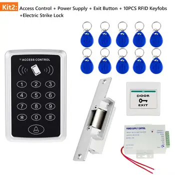Ușa Sistem de Control Acces RFID Control Acces Controler Kituri Tastatura + sursa de Alimentare+ sistem de Blocare Magnetic Grevă Dorp Încuietori pentru Acasă
