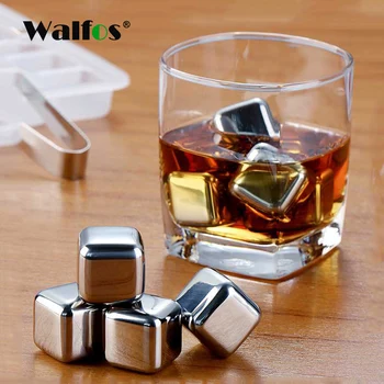 WALFOS Alimente Grad din Oțel Inoxidabil Pietre Whisky Sorbind Cub de Gheata Whisky Piatra Whisky Rock Cooler