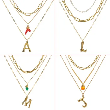 26 scrisoare alfabet Strat de Coajă Colier Pandantiv perla Piatră Naturală scoica de Aur pentru Femei cel Mai bun Prieten Cravată Vara Boho Bijuterii