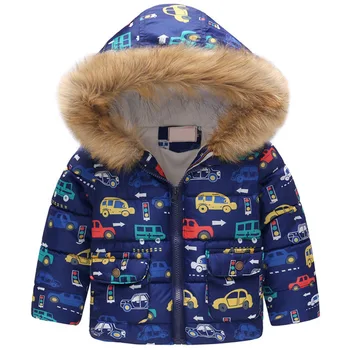 Noua Moda de Iarnă Jachete Fleece Pentru Băiat Trenci Haine pentru Copii 2-7Y cu Gluga Îmbrăcăminte exterioară Cald Canadiană Copil Haine Copii
