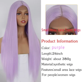 Dantela Parte Violet Peruci Lungi Drepte Sintetice Peruci pentru Femei, Partea de Mijloc Cosplay 60/613 Peruca Blonda nu e o peruca
