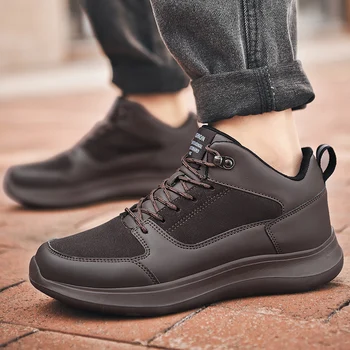 Iarna Barbati Pantofi Casual Plus Cașmir Cizme Impermeabile Confortabil Adidași Bărbați Non-alunecare de Cauciuc Lumina Unic de Mers pe jos Pantofi pentru Bărbați