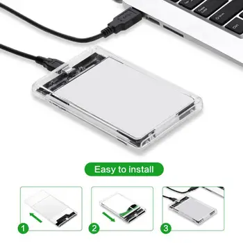 2.5 inch Transparent Hard Disk Caz de Tip C de la SATA la USB 3.1 Gen 2 HDD SSD Mobil Cabina Cutie 2TB 10gbps USB3.1 Cabina De Caz