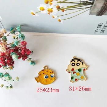 10buc Drăguț Clownfish Metal Emailat Farmece Desene animate Pește Legăna Pandantive, Accesorii Handmade, DIY Moda Pentru a Face Bijuterii FX166