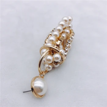 Coreeană handmade crystal pearl drop dange cercel pentru femei